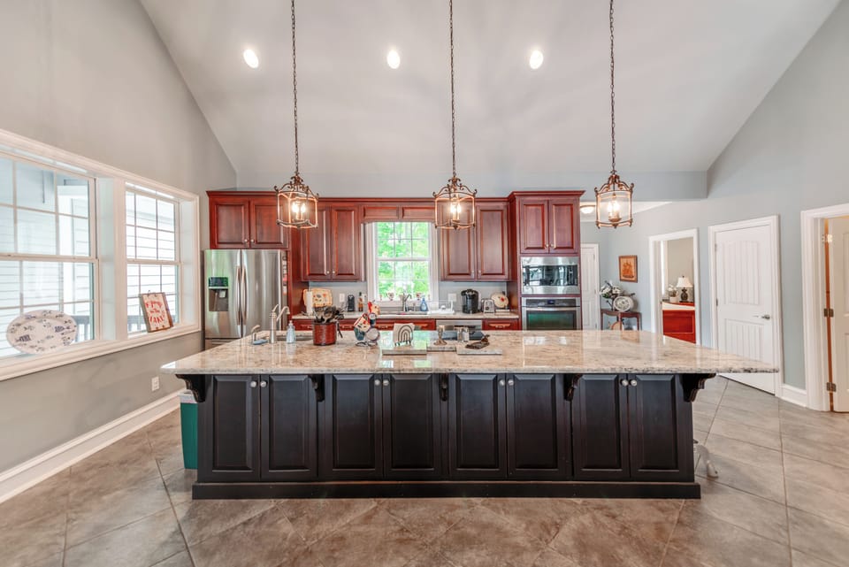 Fully stocked, open concept kitchen for all your meals.