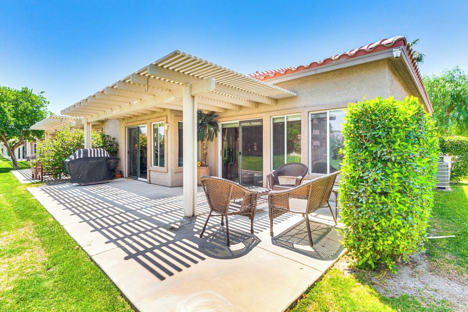Private Patio | Single-Story Condo | 4 Mi to Fantasy Springs Casino