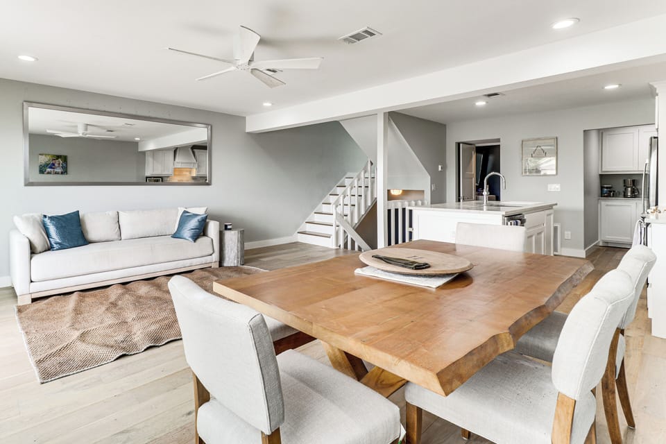Dining Area | Dishware & Flatware | Central A/C & Heat | 2nd Floor