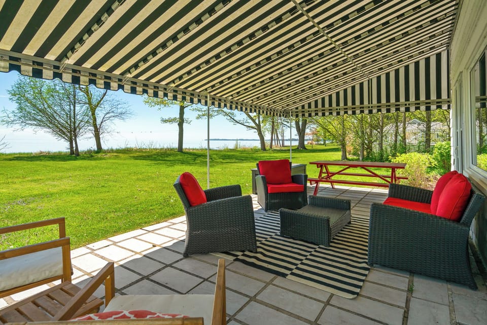 large covered back patio