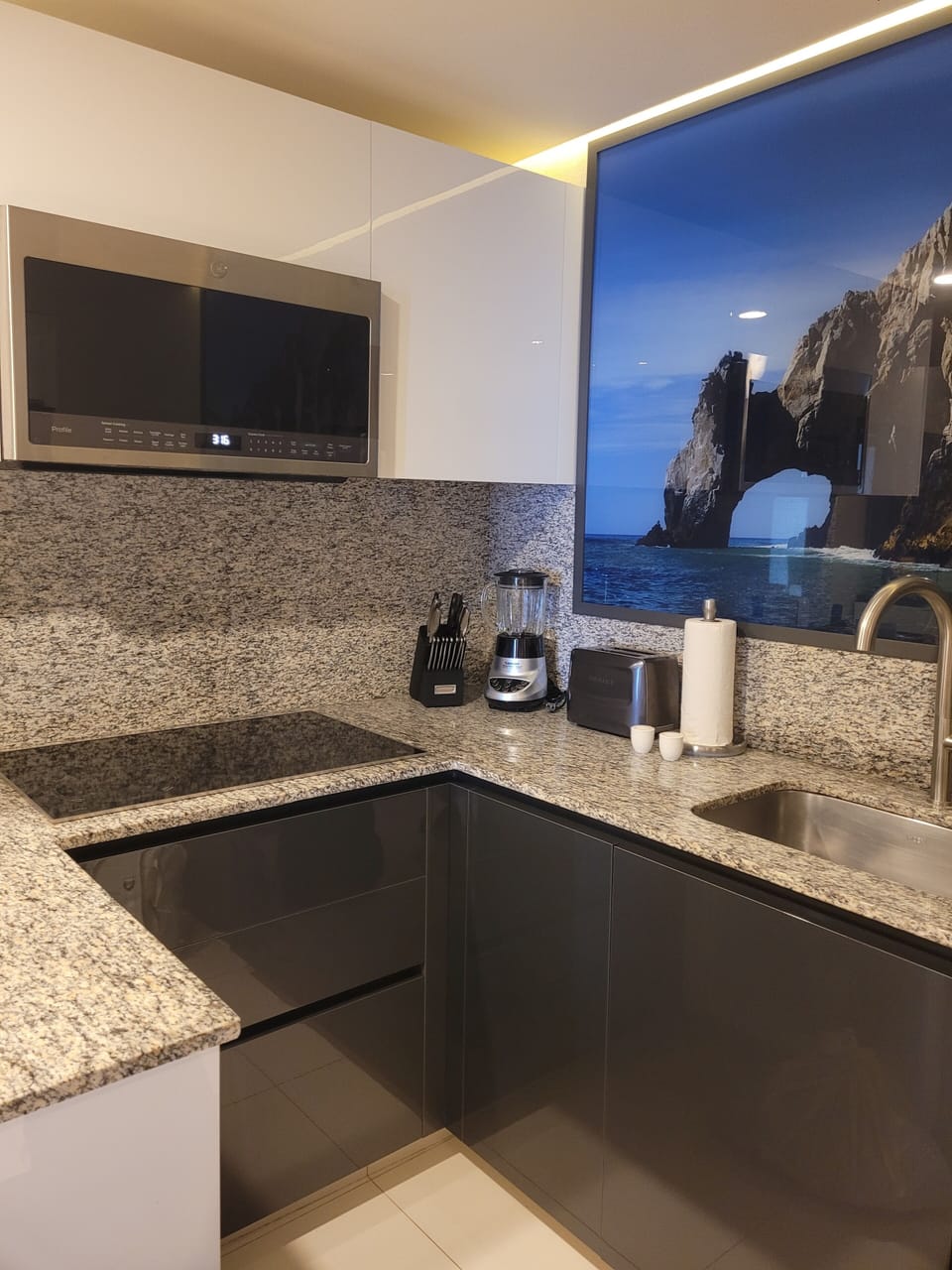 Microwave in Kitchen. Utensils
