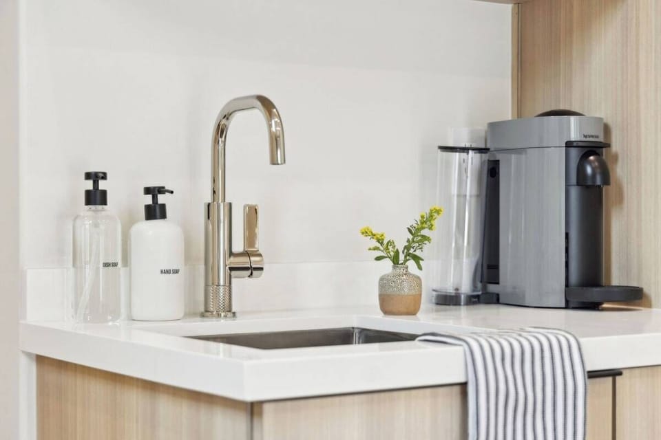 Kitchenette with Nespresso Coffee Machine and Mini Fridge - No Stove