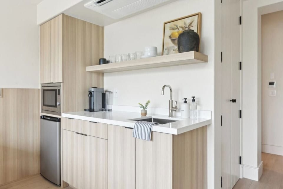Kitchenette with Nespresso Coffee Machine and Mini Fridge - No Stove