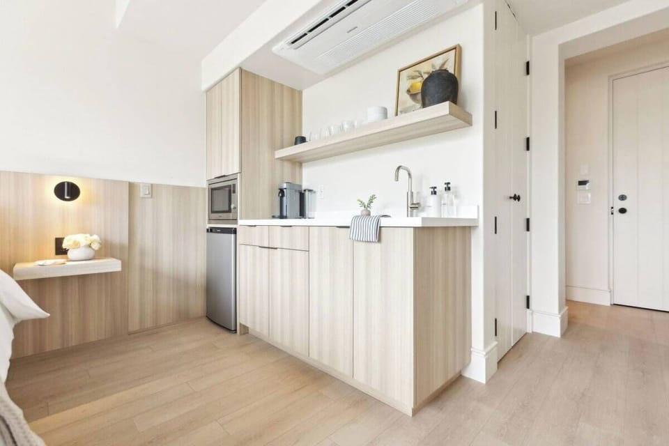 Kitchenette with Nespresso Coffee Machine and Mini Fridge - No Stove