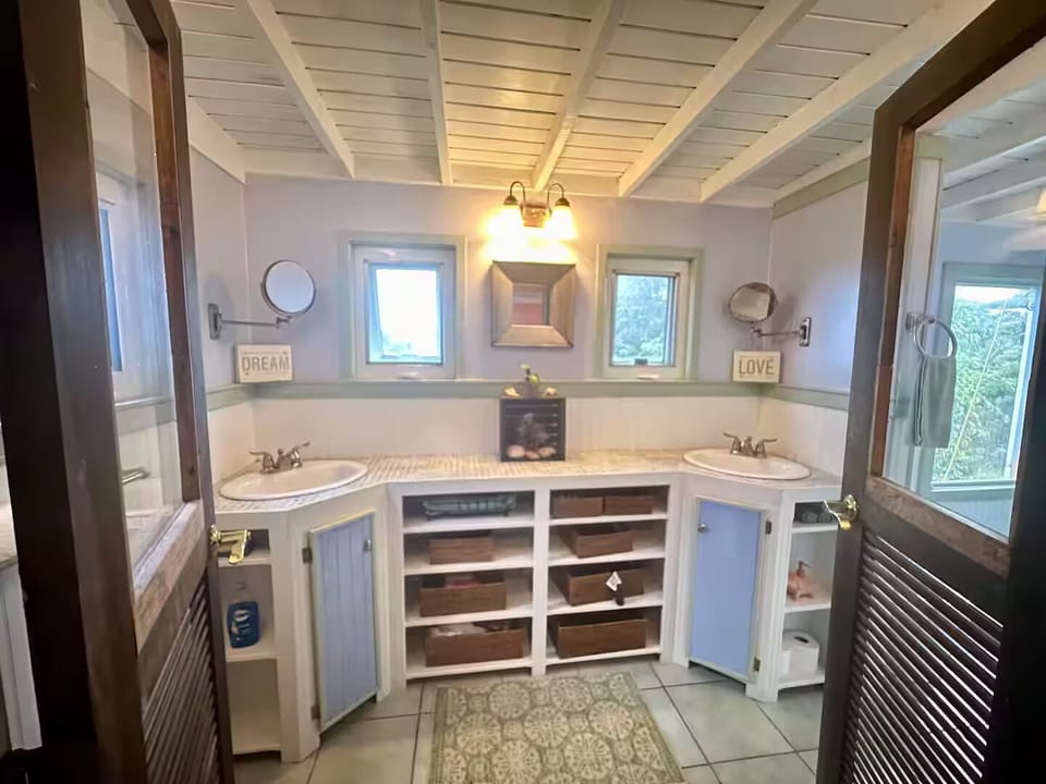 French doors to master bath