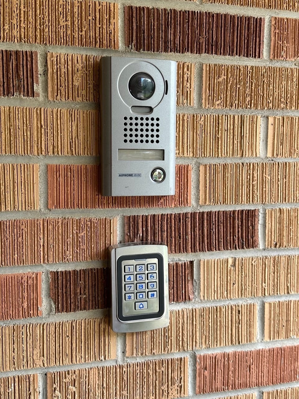 Top: Video doorbell to host.  Bottom: School Entrance Key Pad.