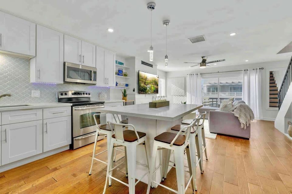 Open spaced living room and kitchen.  Great space for family and friends to gather and create memories