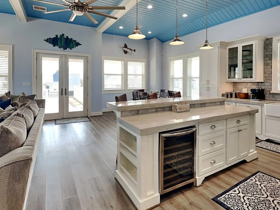 Gourmet-ready fully stocked kitchen with high-end appliances.