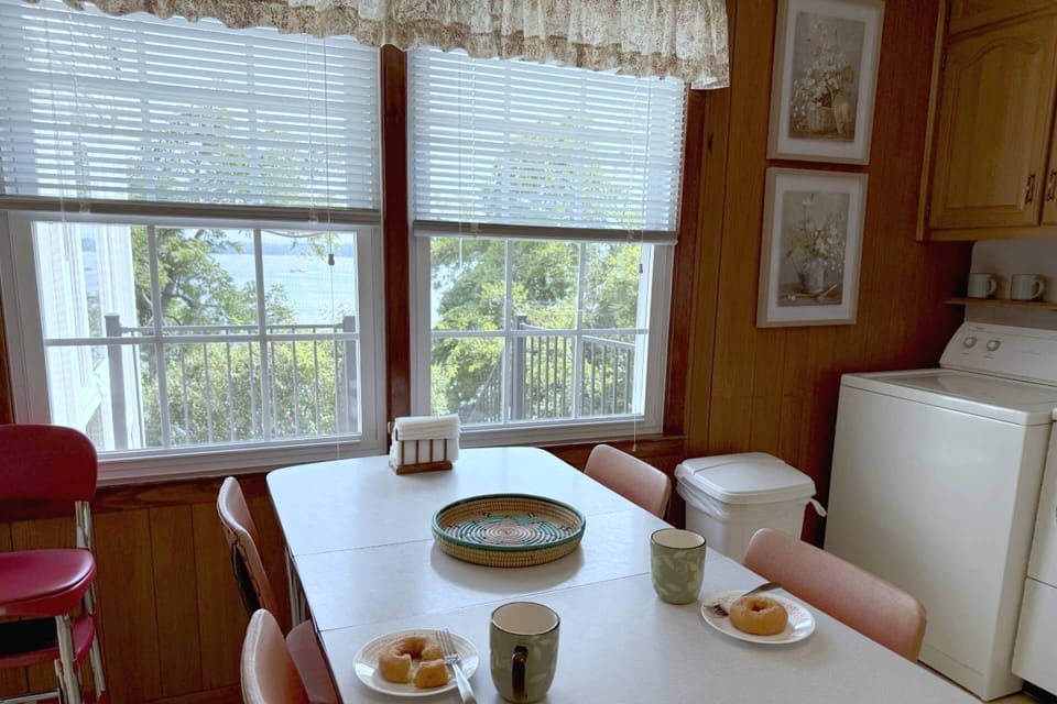 Enjoy breakfast and coffee with a view of Dandridge Lake