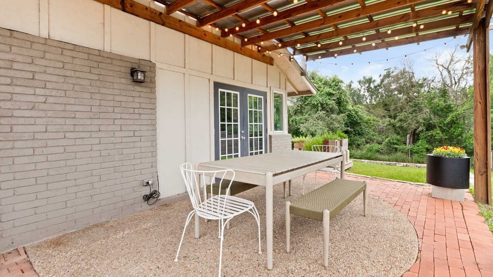 Private outdoor patio with dining area 