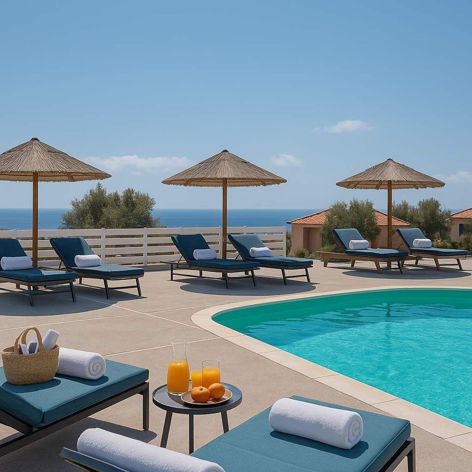 Infinity Pool with Sunbeds and Parasols

