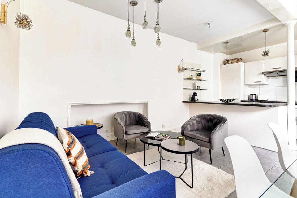 The open-plan living, kitchen and dining area