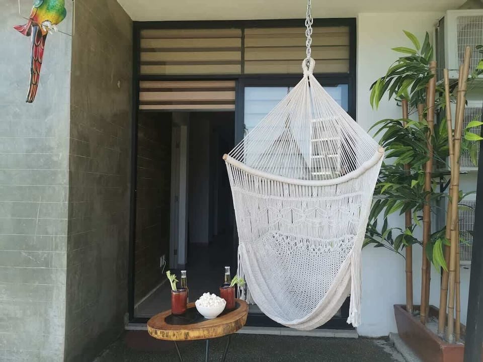 Hang out in the hammock chair on your patio