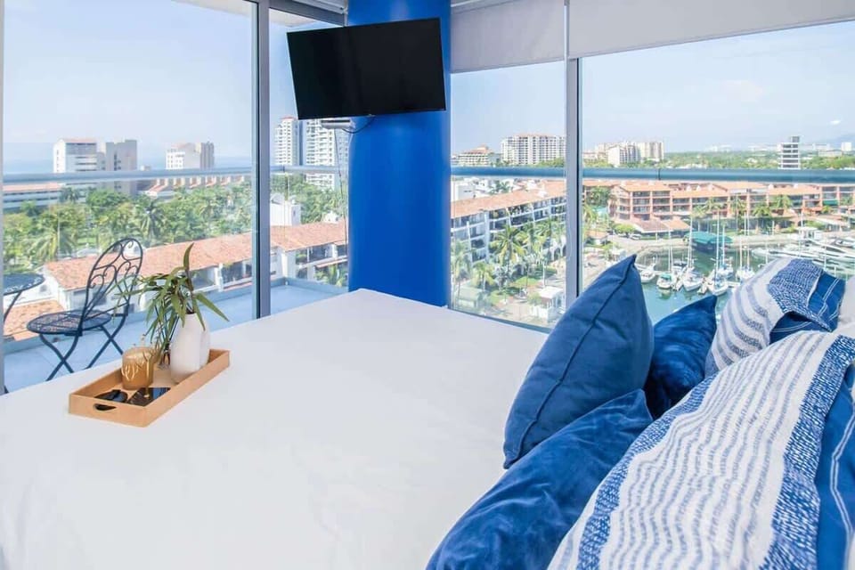 Imagine waking up to that view! Marina Vallarta, ocean, sailboats... what else could one want?