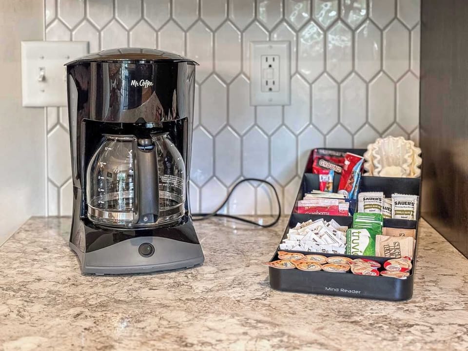 Charming coffee bar setup—perfect for your morning brew or an afternoon pick-me-up.