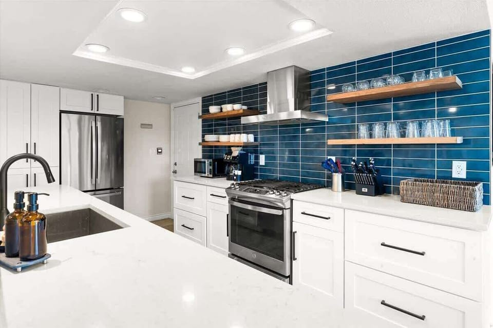 Whip up a feast in your spacious, fully stocked gourmet kitchen!