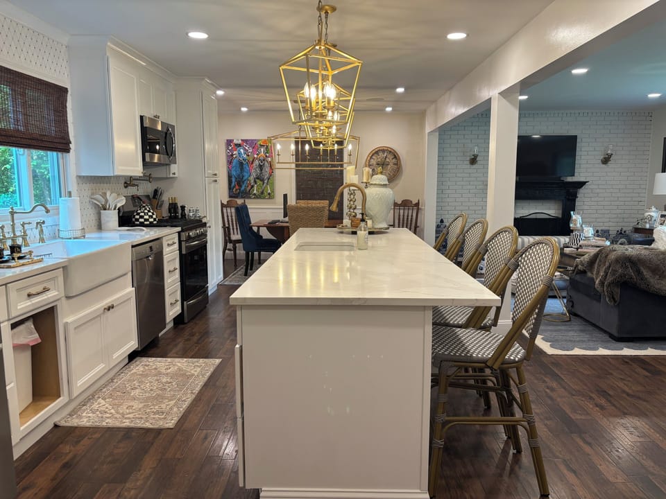 Full kitchen with beautiful island