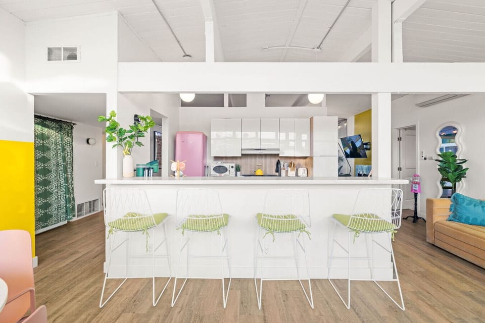 Whip up something fun in this bright, modern kitchen with playful retro touches.