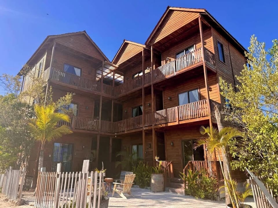 Wooden eco-hotel exterior