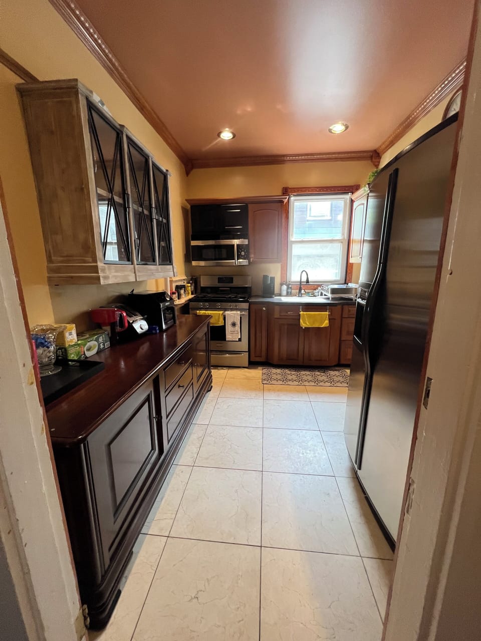 A shared kitchen where you can prepare your own meals, coffee and tea ☕️ 