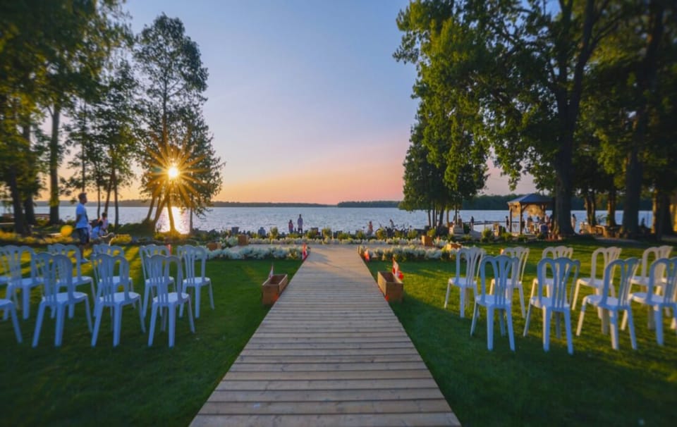 Outdoor banquet area
