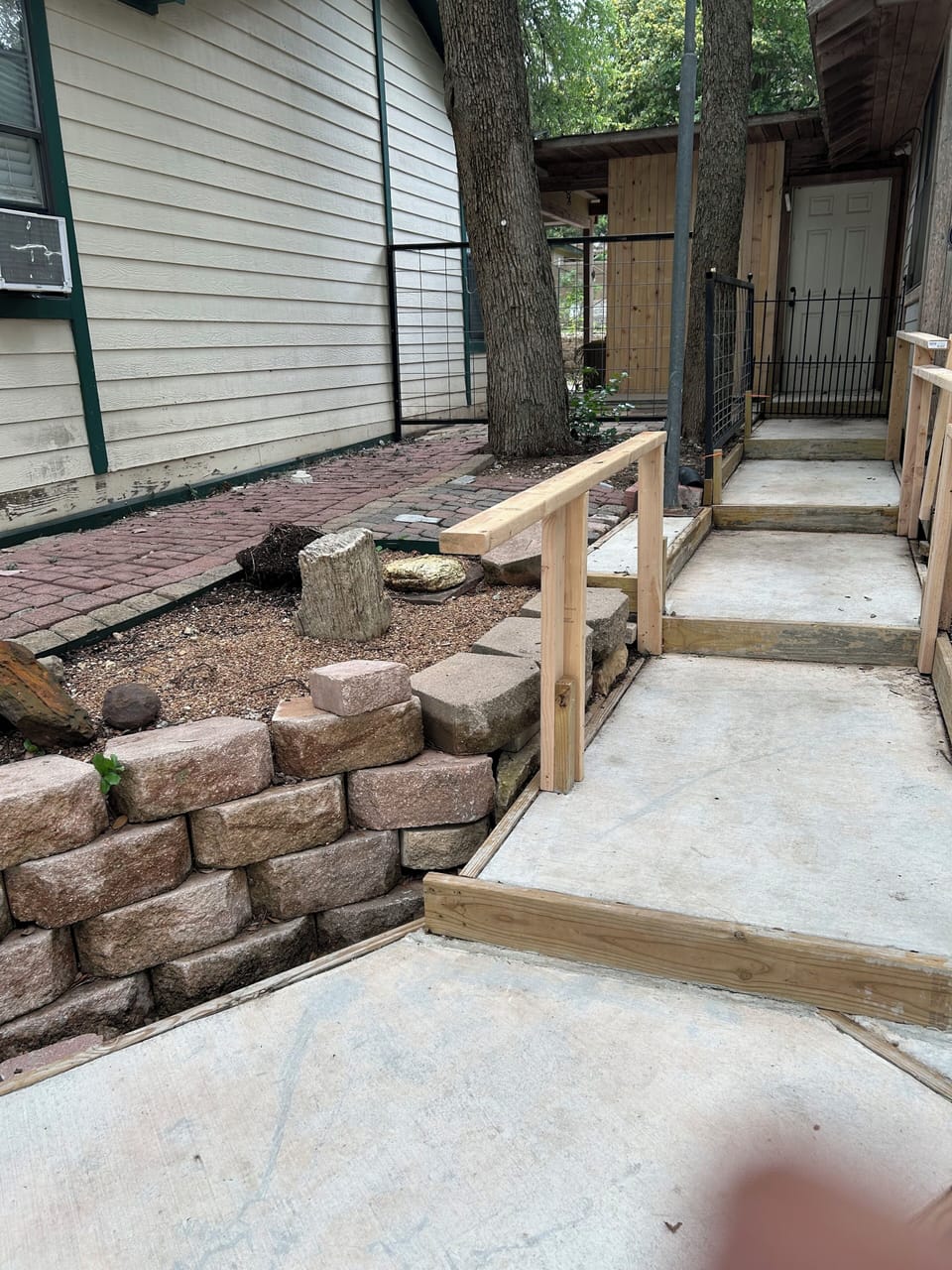railed pathway to casita