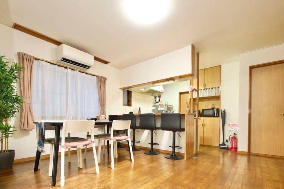 This is the dining room on the first floor. It's a spacious space.