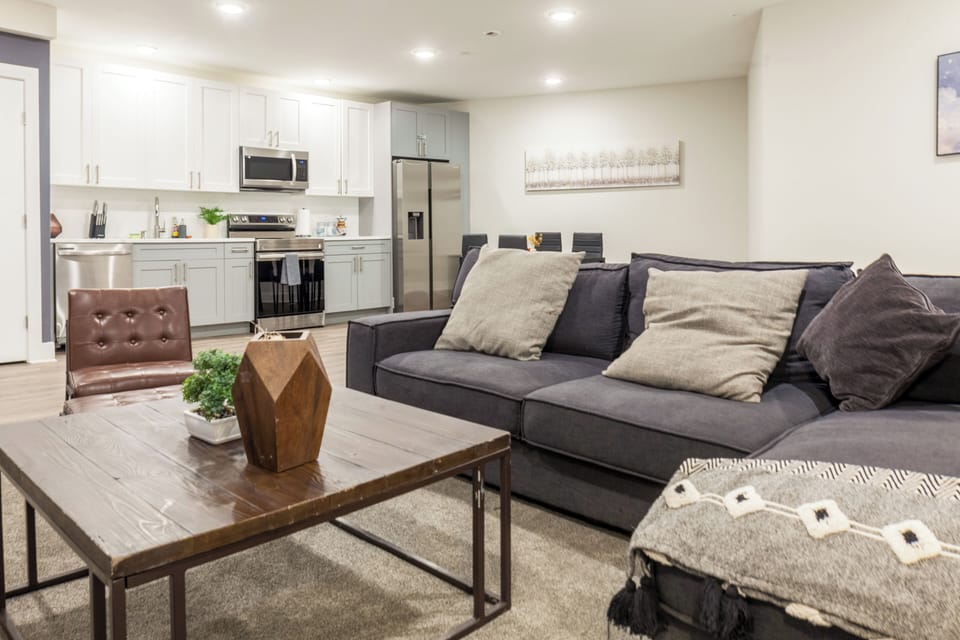 Comfortable seating arranged for conversation and relaxation.
