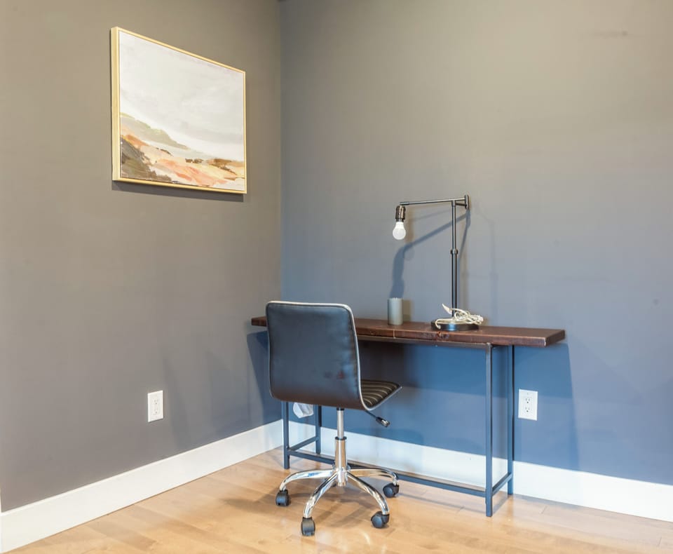 Enjoy a comfortable and practical workspace featuring a dedicated desk—perfect for staying focused and productive whether you’re working or studying.