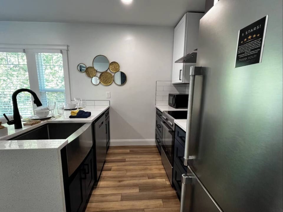 Clean and functional with quality lighting.

