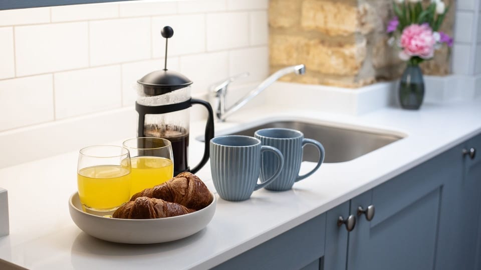 Enjoy coffee and breakfast pastries after a long lie-in