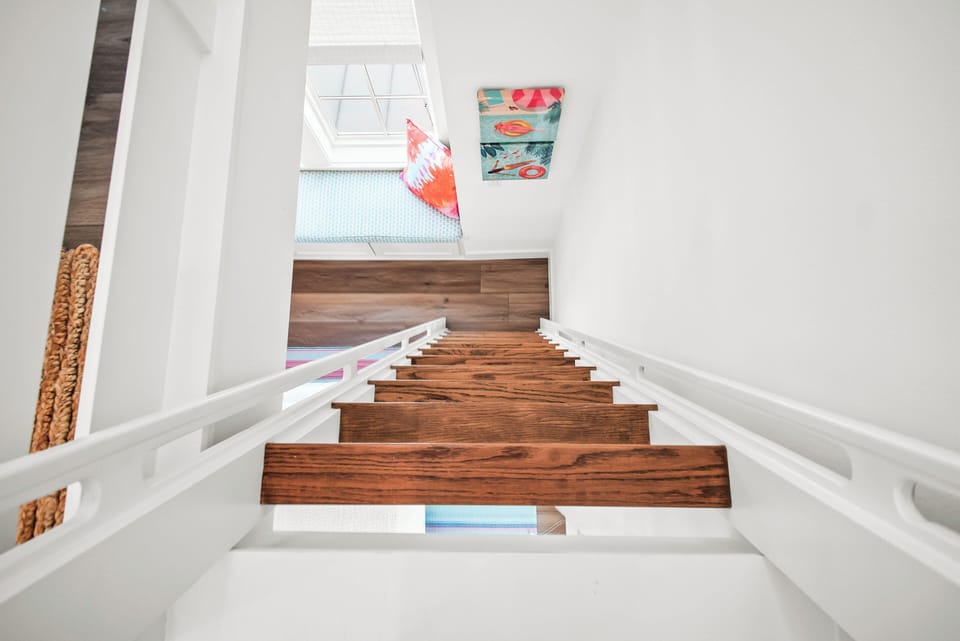 Queen Bedroom, 2nd Floor - Top of ladder leading to bonus sleeping area.