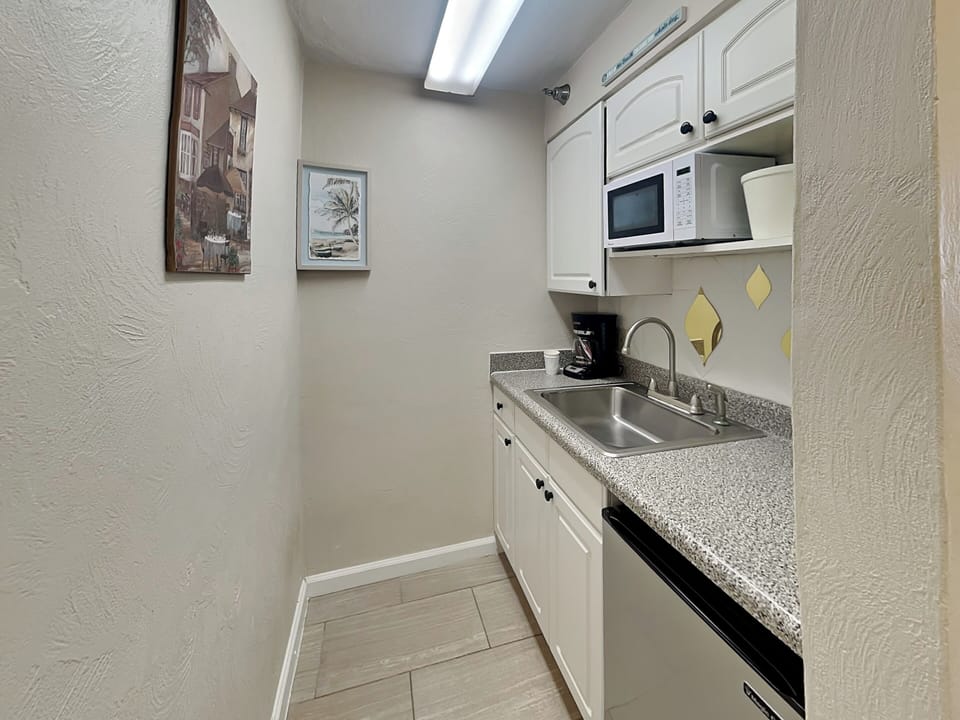 Kitchenette - Microwave, Mini Fridge, Sink + Coffee Maker