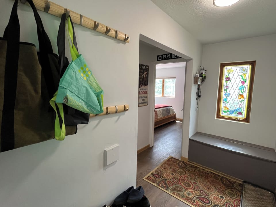 Entryway hooks and shoe storage