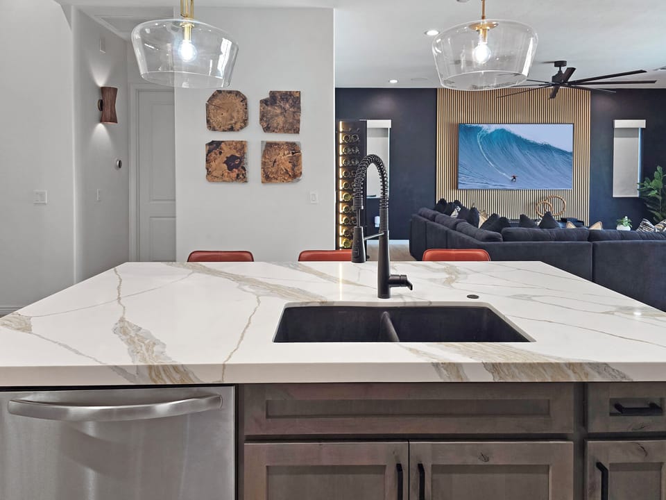 The open floor plan is perfect for family gatherings. 