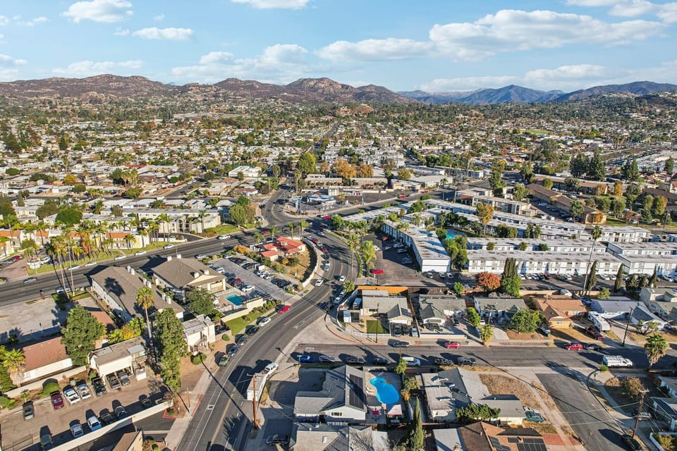 An aerial view that captures the beauty and charm of this stunning house!