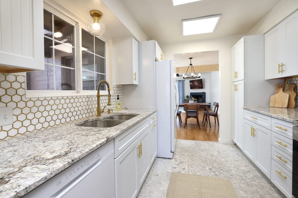 kitchen looking towards dining area and living room