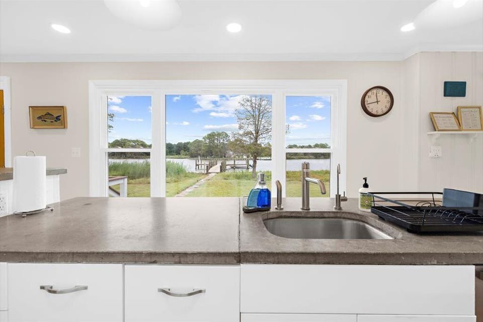 Waterfront views while you prepare meals