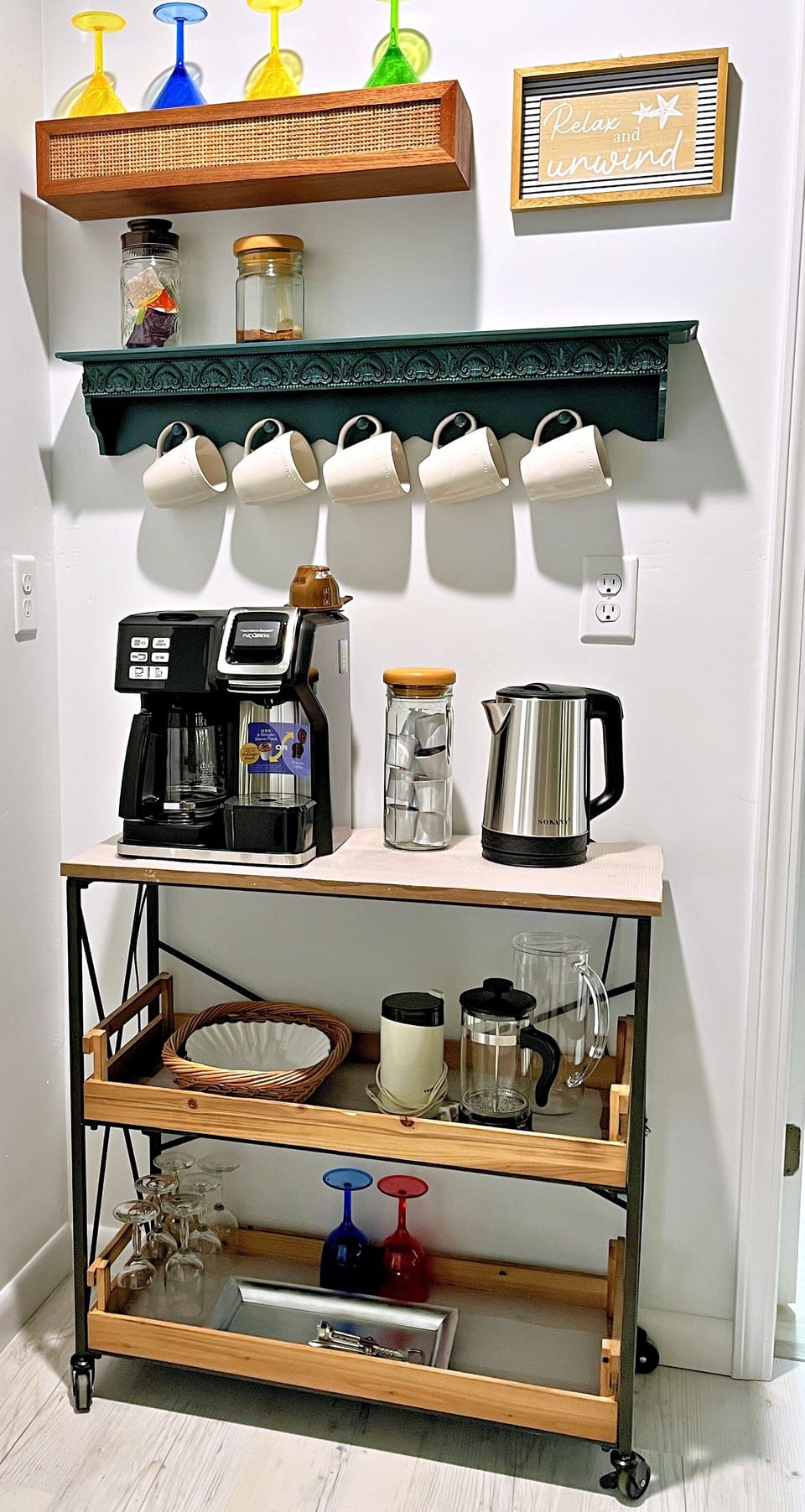A well furniture coffee corner provides you with most everything you need