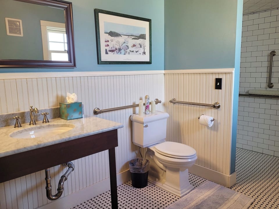 Bathroom with large walk in shower