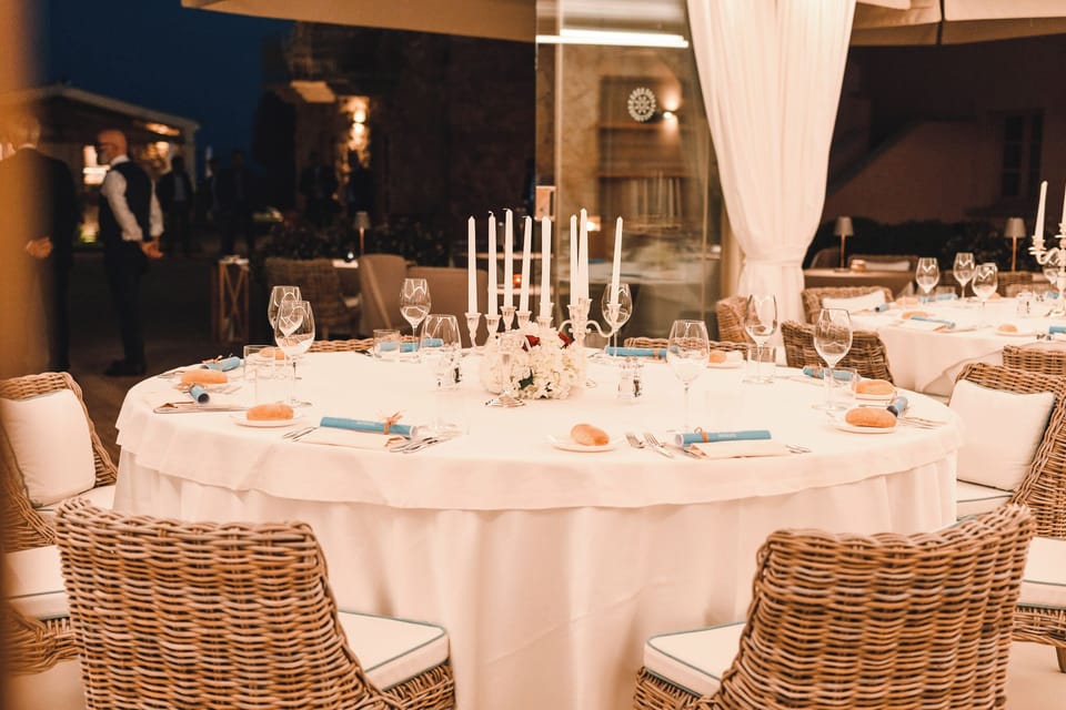 Outdoor banquet area
