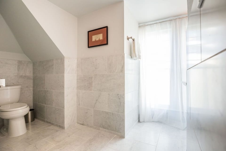 Rinse off in a light-filled shower space after exploring.