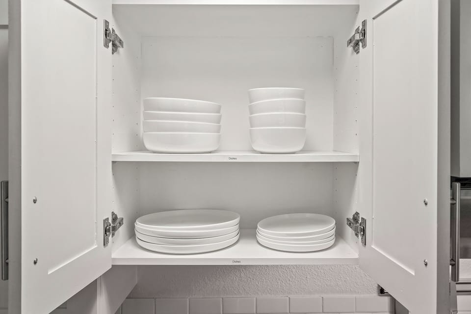 Fully stocked dinnerware for your stay.