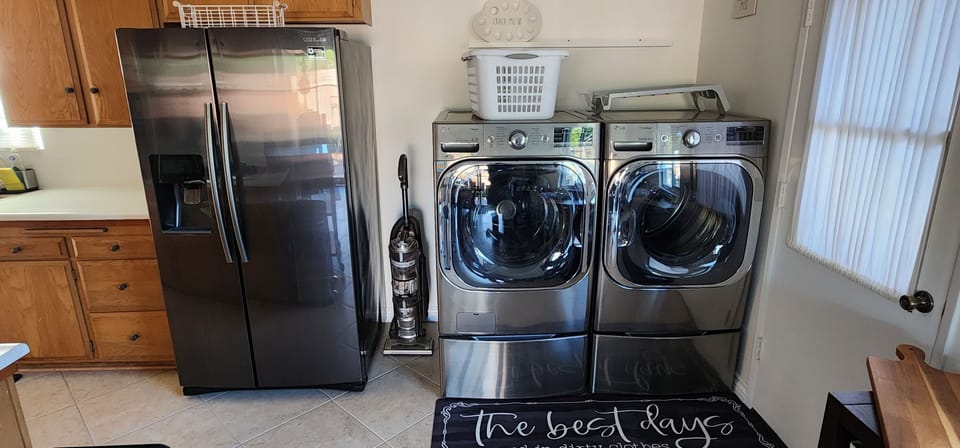 Oversized washer & dryer, and a large refrigerator
