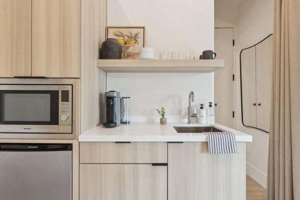 Kitchenette with Nespresso Coffee Machine and Mini Fridge - No Stove