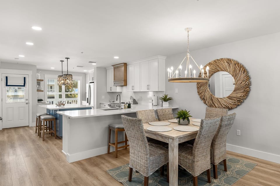 2nd floor is HUGE, open, and features kitchen, living, dining and a bathroom