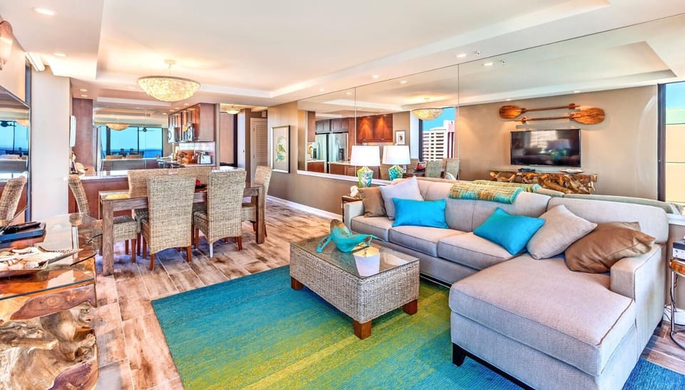 MAH-1211 The open layout lets laughter drift from kitchen to couch like a breeze through the palms?light, easy, unforgettable