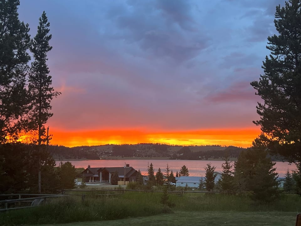 The sky is on fire at sunset at Papa Toms