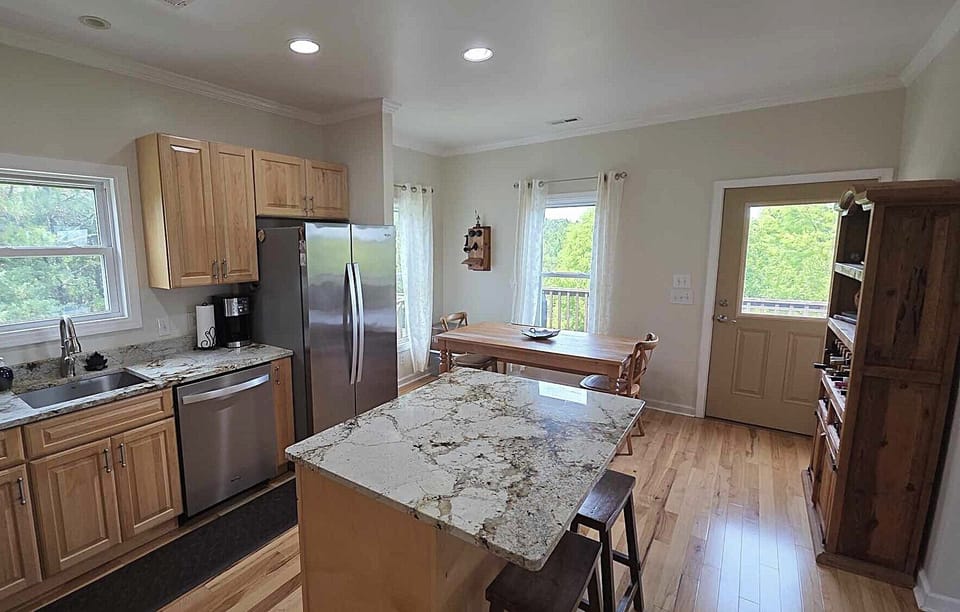 Kitchen with Dining Area, Access to Deck