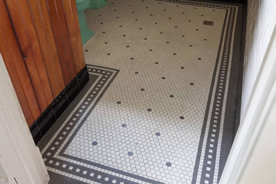 Historic tile pattern.  Newly installed.